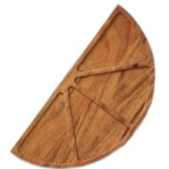 Anthropologie Acacia Wood Lemon Citrus Charcuterie Board Platter - Picture 2 of 5